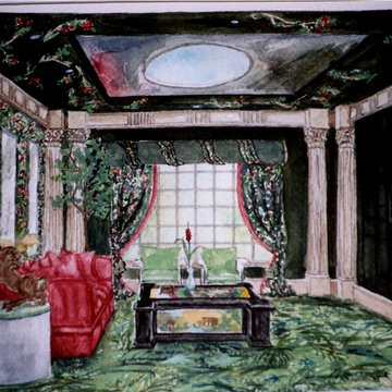 Electronics' Wall, Watercolor, Dome Ceiling Custom Cocktail