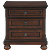 Lexicon Cumberland 3-Drawers Traditional Wood Nightstand in Brown Cherry