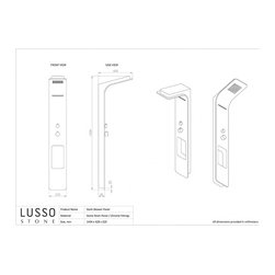 LUSSO STONE STARK STONE RESIN THERMOSTATIC SHOWER PANEL WITH WATERFALL SPOUT - Products