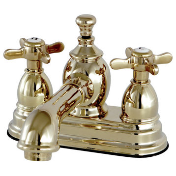 Kingston Brass KS7002BEX 4 in. Centerset Bathroom Faucet, Polished Brass