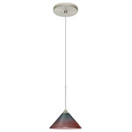 Besa Lighting - Besa Lighting 1XT-117691-SN Kona - One Light Cord Pendant with Flat Canopy - The Kona pendant features a wide cone-shaped glassKona One Light Cord  Bronze Bi-Color Glas *UL Approved: YES Energy Star Qualified: n/a ADA Certified: n/a  *Number of Lights: Lamp: 1-*Wattage:50w GY6.35 Bi-pin bulb(s) *Bulb Included:Yes *Bulb Type:GY6.35 Bi-pin *Finish Type:Bronze