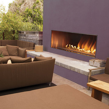 Large Purple Accented Outdoor Fireplace - White Mountain Hearth