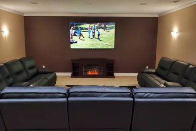 Inspiration for a home theater remodel in Other