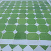 24" Square Mosaic Table, Lime Green And White