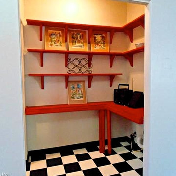 Spacious pantry in unique home