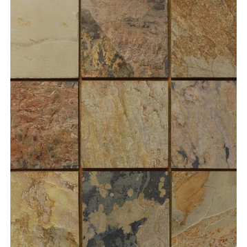Autumn Slate Tiles, Natural Cleft Face/Back Finish, 16"x16", Set of 24