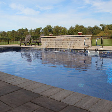 Rectangle Pool with Polymer Walls and a Vinyl Liner + Coverstar Automatic Cover