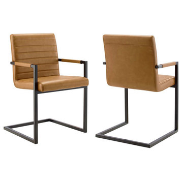 Modway Savoy Vegan Leather dining chairs Set of 2