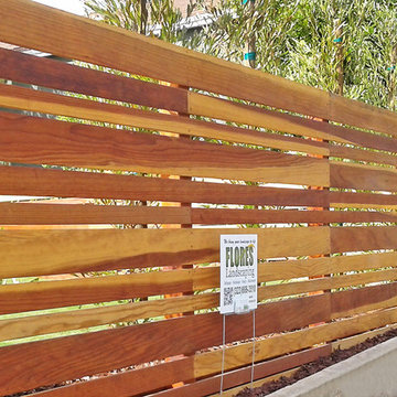 Redwood Fence--Front-yard