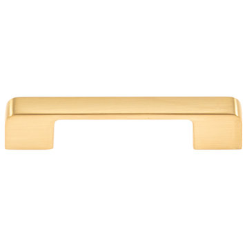 Utopia Alley Zinc Cabinet Pull, 3.75"/5.0" Center to Center, Brushed Brass, 3.75