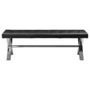 Beverly Faux Leather Bench, Black