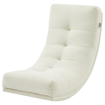 Loungie Nayomi Chair, Upholstered, Tufted, Linen, Beige