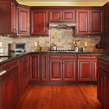 Cordovan Cherry and Deep Blue Granite Makeover