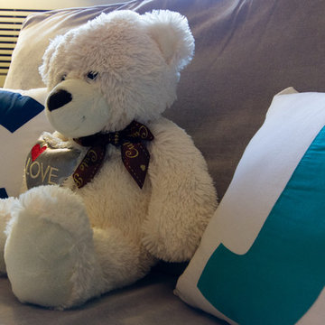 Comfy rocking chair with pillows