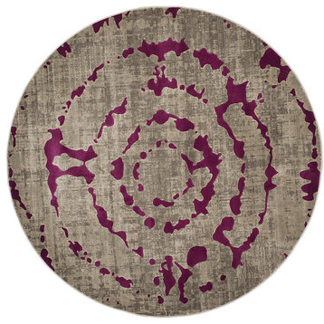 Safavieh Porcello Prl7735B Rug, Light Grey/Purple, 6'7"x6'7" Round
