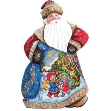 Trim A Tree Dancing Santa, Woodcarved Figurine