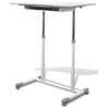 Unique Furniture Height Adjustable Steel Base Sit/Stand Desk in White