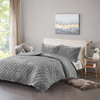 Intelligent Design Felicia Velvet Quilt Set, Grey