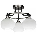 Toltec Lighting - Toltec Lighting 3417-MBBN-212 Paramount - Three Light Semi-Flush Mount - Warranty: 1 Year Assembly Required: Yes  Shade Included: YesParamount Three Light Semi-Flush Mount Matte Black/Brushed Nickel *UL Approved: YES *Energy Star Qualified: n/a  *ADA Certified: n/a  *Number of Lights: Lamp: 3-*Wattage:60w Medium Base bulb(s) *Bulb Included:No *Bulb Type:Medium Base *Finish Type:Matte Black/Brushed Nickel