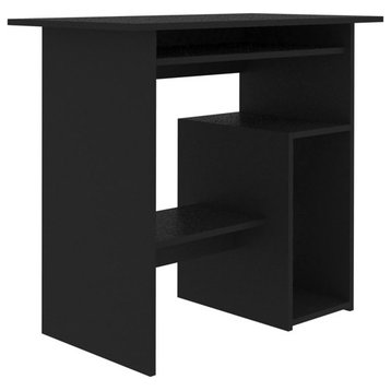 vidaXL Desk Computer Desk Home Office Desk with Storage Black Engineered Wood