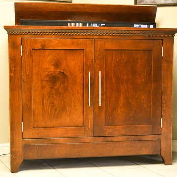Automated TV Lift Cabinet in Solid Cherry (The Richmond)