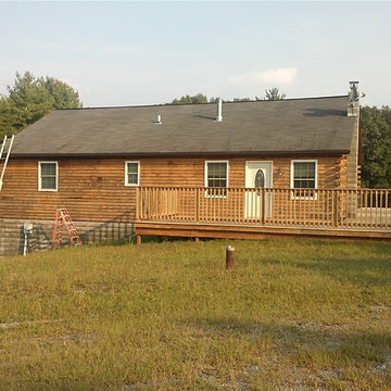 Stripping and Staining Log Cabin