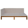 Gewnee Upholstered Daybed/Sofa Bed Frame Full Size Linen in Beige