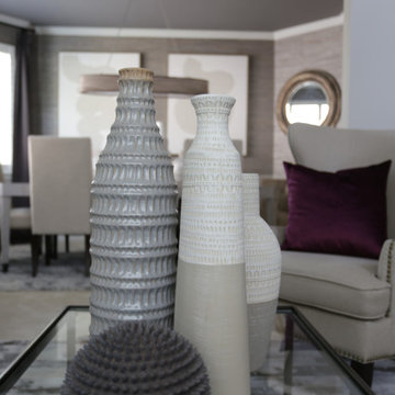 Cream Inspired Foyer, Dining, & Living Room