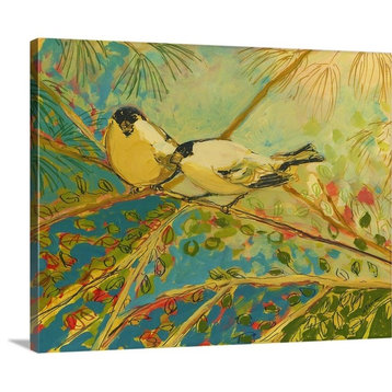 Two Goldfinch Found Wrapped Canvas Art Print, 14"x11"x1.5"