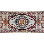 Mozaico - Handmade Mosaic Art Tile Rug Insert, 39"x77" - This is a geometric handmade marble mosaic that is composed of all natural stones and hand cut tiles.
