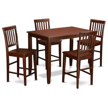 5-Piece Counter Height Dining Set, High Table And 4 Dinette Chairs