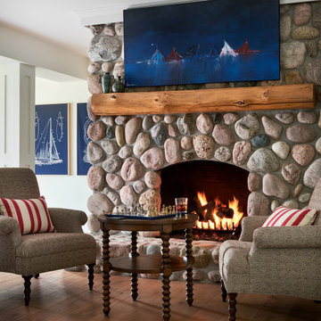 Art over Fireplace at Lake House