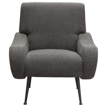 Cameron Accent Chair in Chair Boucle Textured Fabric w/ Black Leg by Diamond...