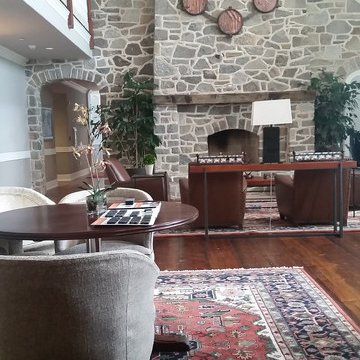 Left Side View - Expansive Great Room with Heriz Orientals from Nejad Rugs