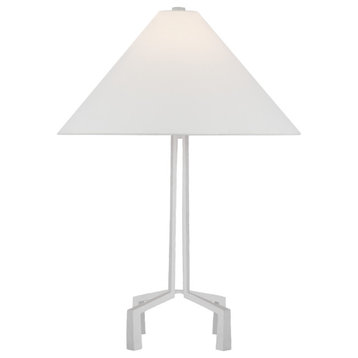 Clifford Medium Table Lamp in Plaster White with Linen Shade