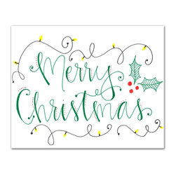 DDCG - Handwritten "Merry Christmas" Canvas Wall Art, 20"x16" - Prints And Posters