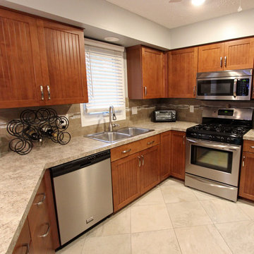Maple Cabinets with Beige Laminate Countertops ~ Strongsville, OH