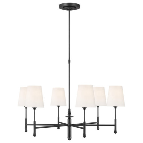 Visual Comfort Studio Capri 6-Light Chandelier in Aged Iron by Thomas O'Brien