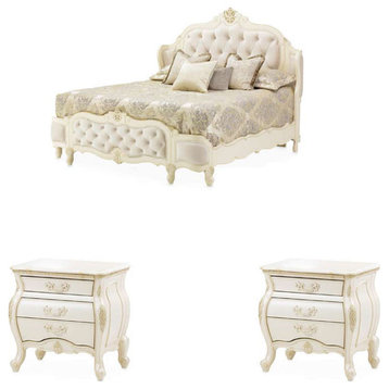 AICO Furniture Lavelle Blanc 3 Piece Cali Bedroom Set