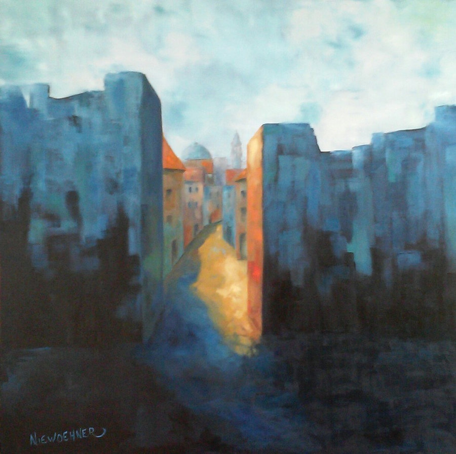 Portal to the Old City, 36x36, gallery wrap