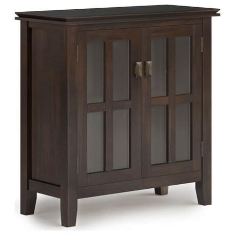 Artisan Solid Wood Low Storage Cabinet, Tobacco Brown