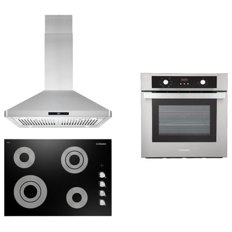 3-Piece, 30" Electric Cooktop 30" Island Range Hood 24" Electric Wall Oven