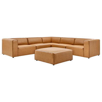 Mingle Vegan Leather 7-Piece Furniture Set, Tan