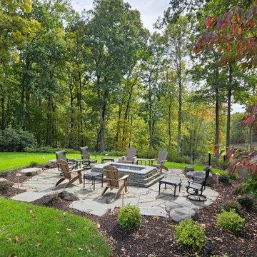 Large Fire pit space looking over Cattail Creek Golf Course