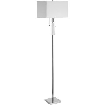 Decorative Crystal Floor Lamp - Polished Chrome, White