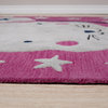 EORC Pink Hand-Tufted Wool Children Tufted Rug 5' x 8'