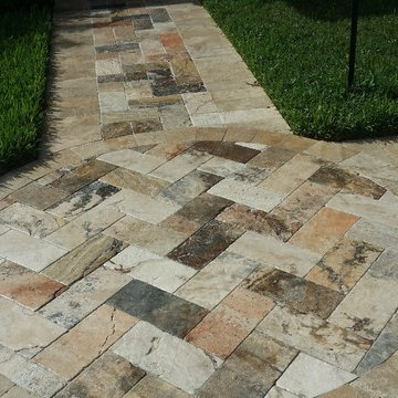 Travertine Paver Driveway Installation Tampa, FL