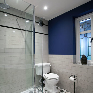 Vintage, industrial-inspired bathroom, East Molesey