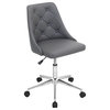 Marche Adjustable Office Chair With Swivel in Gray Faux Leather