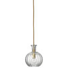 Sophia Carafe Pendant in Clear Glass with Brass Hardware